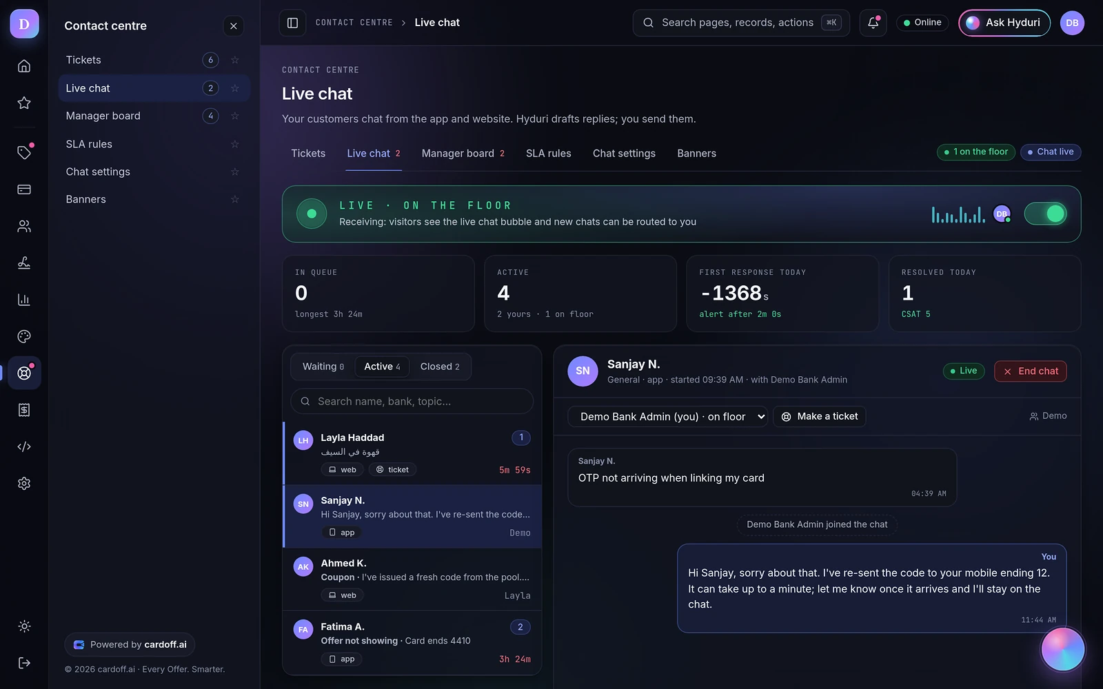 Live chat